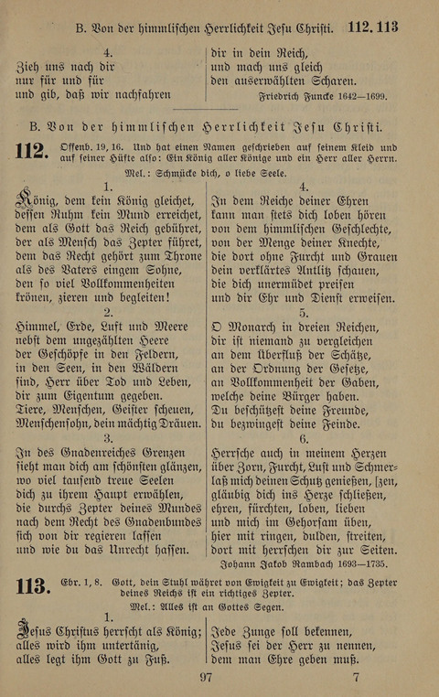 Gesangbuch: zum gottesdienstlichen und häuslichen Gebrauch in Evangelischen Mennoniten-Gemeinden (3rd ed.) page 97