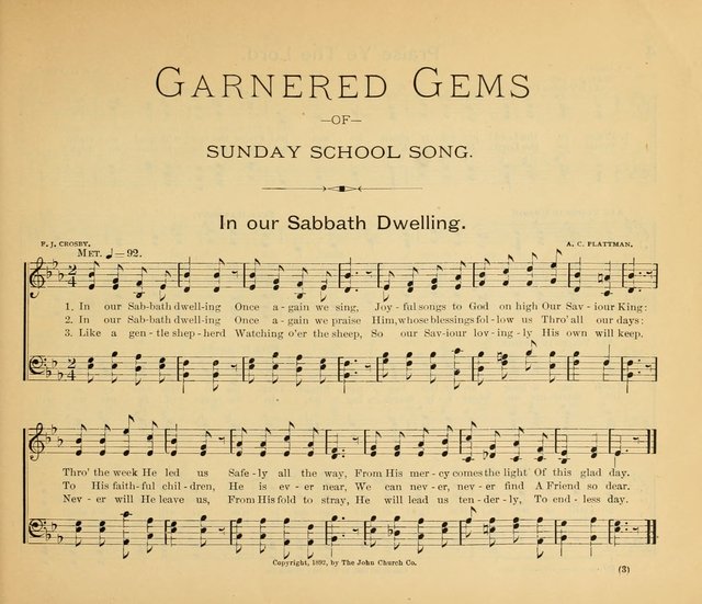 Garnered Gems: of Sunday School Song page 1