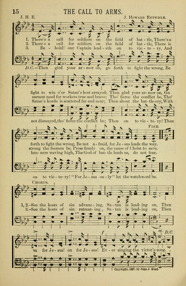 Gospel Hosannas: A Choice Collection of Hymns and Tunes for use in Evangelistic, Brotherhood and Mission Meetings, Sunday School, Etc. page 15