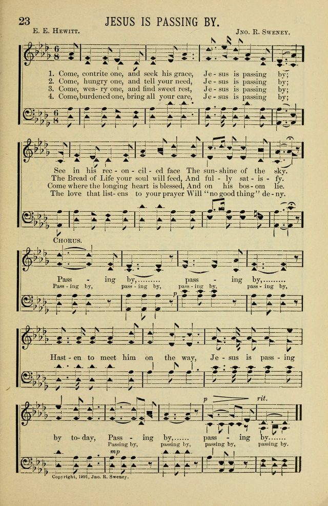 Gospel Hosannas: A Choice Collection of Hymns and Tunes for use in Evangelistic, Brotherhood and Mission Meetings, Sunday School, Etc. page 23