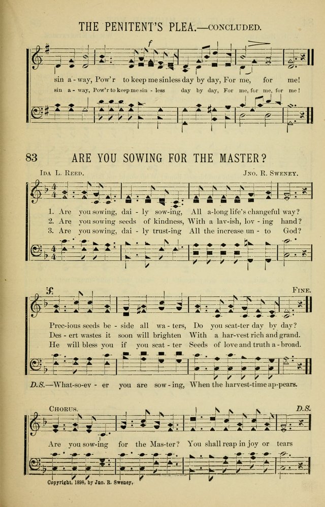 Gospel Hosannas: A Choice Collection of Hymns and Tunes for use in Evangelistic, Brotherhood and Mission Meetings, Sunday School, Etc. page 83