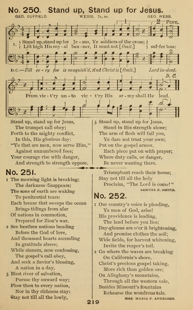 The Gospel Hymnal: for Sunday school and church work page 219