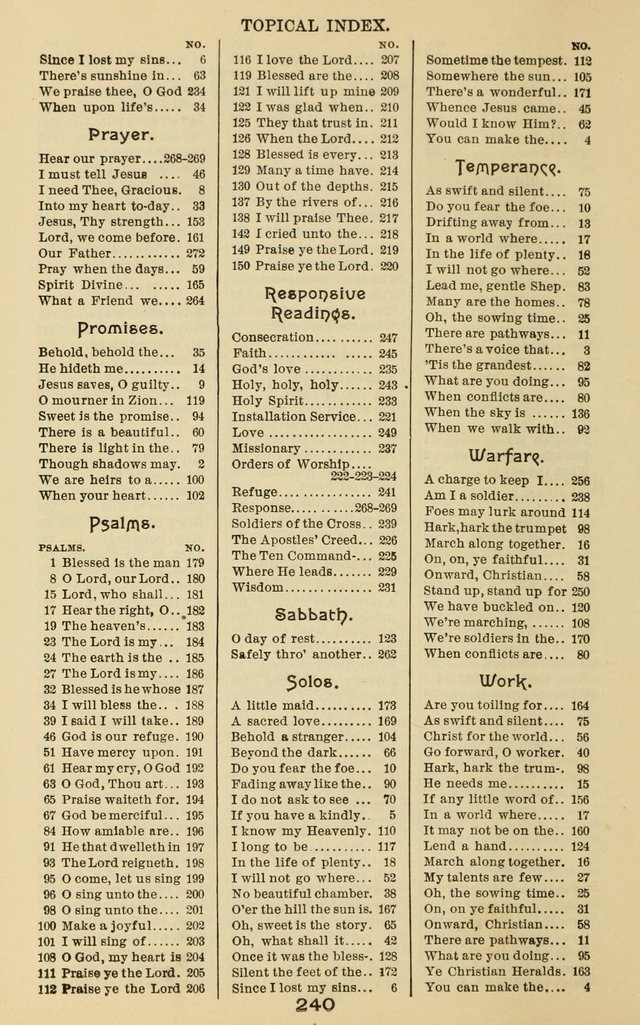 The Gospel Hymnal: for Sunday school and church work page 240