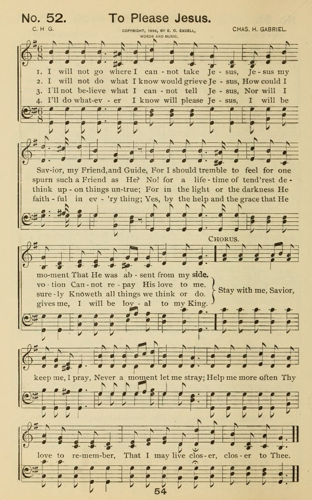 The Gospel Hymnal: for Sunday school and church work page 54