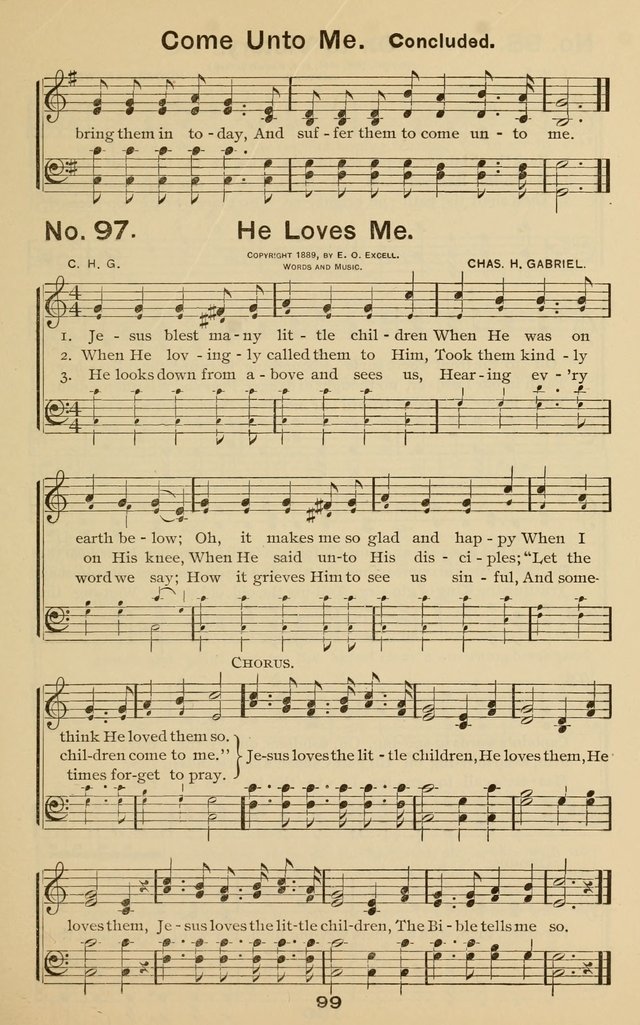 The Gospel Hymnal: for Sunday school and church work page 99