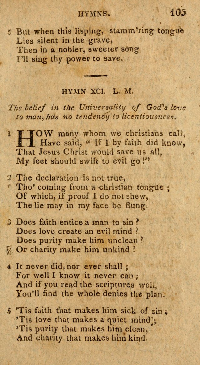 The Gospel Hymn Book: being a selection of hymns, composed by different authors designed for the use of the church universal and adapted to public and private devotion page 105