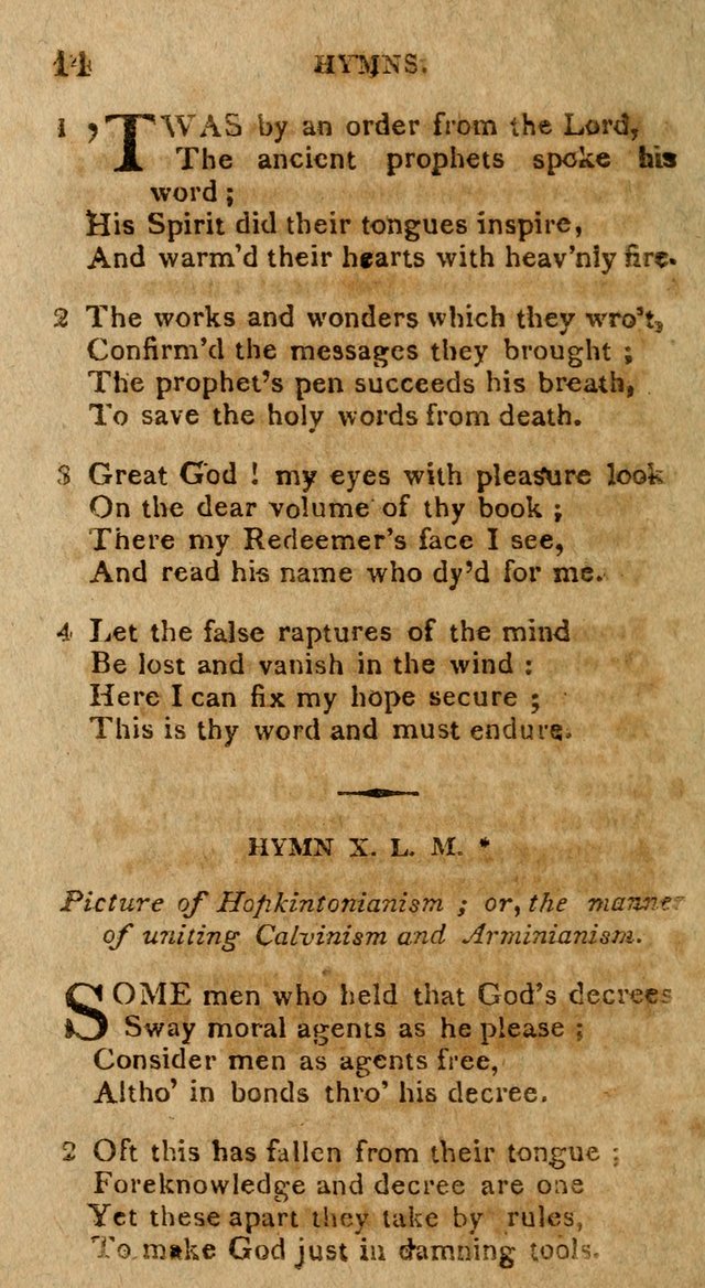 The Gospel Hymn Book: being a selection of hymns, composed by different authors designed for the use of the church universal and adapted to public and private devotion page 14