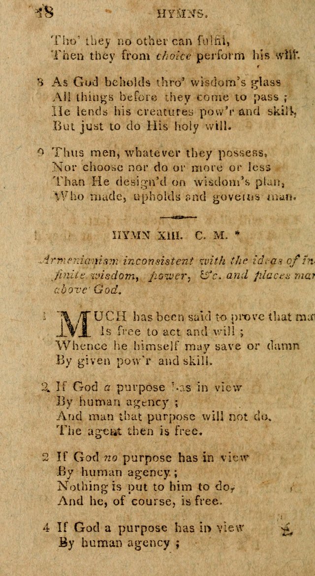 The Gospel Hymn Book: being a selection of hymns, composed by different authors designed for the use of the church universal and adapted to public and private devotion page 18