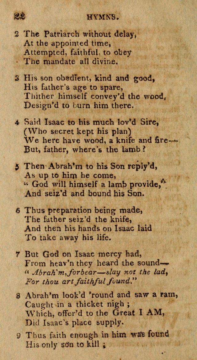 The Gospel Hymn Book: being a selection of hymns, composed by different authors designed for the use of the church universal and adapted to public and private devotion page 22