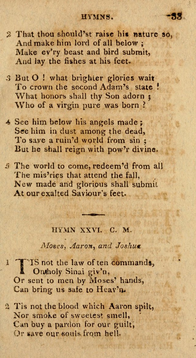 The Gospel Hymn Book: being a selection of hymns, composed by different authors designed for the use of the church universal and adapted to public and private devotion page 33