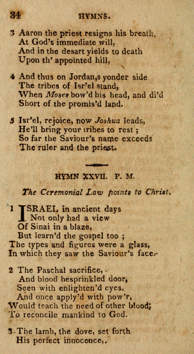 The Gospel Hymn Book: being a selection of hymns, composed by different authors designed for the use of the church universal and adapted to public and private devotion page 34