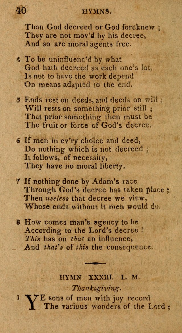 The Gospel Hymn Book: being a selection of hymns, composed by different authors designed for the use of the church universal and adapted to public and private devotion page 40