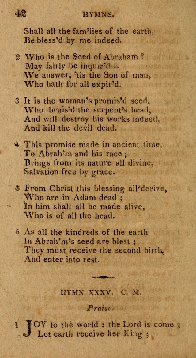 The Gospel Hymn Book: being a selection of hymns, composed by different authors designed for the use of the church universal and adapted to public and private devotion page 42