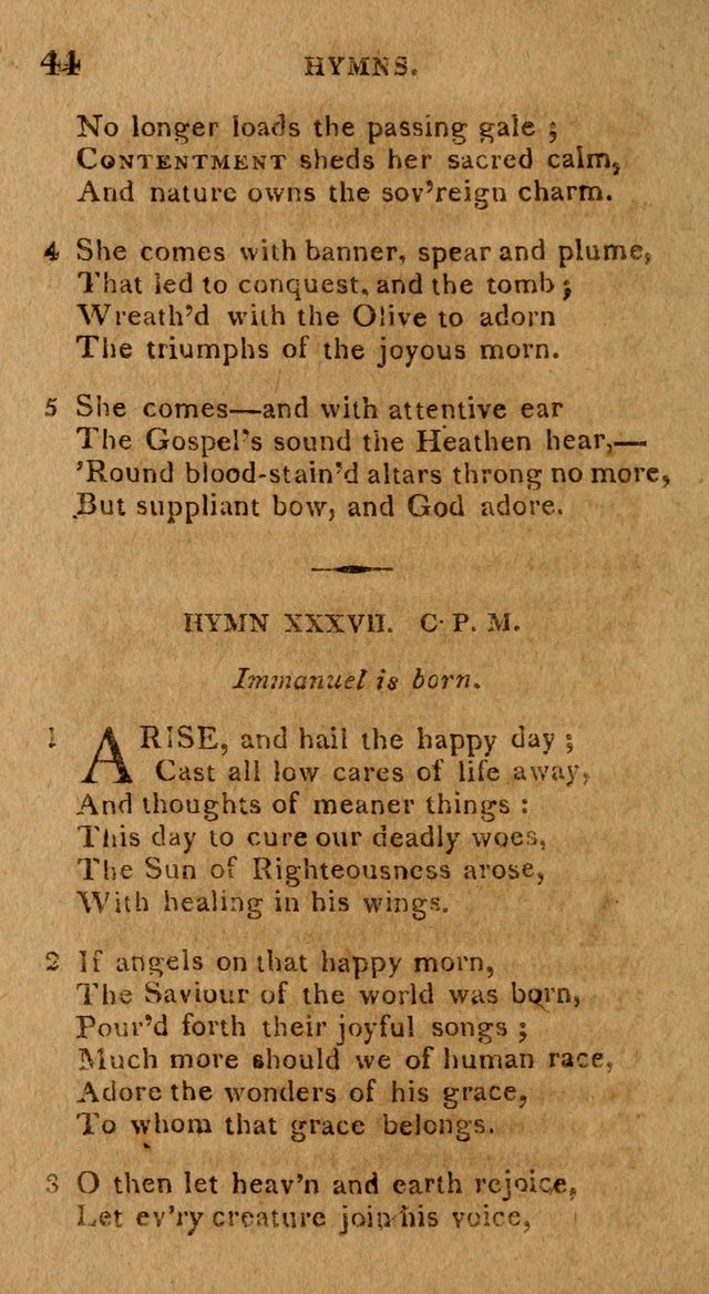 The Gospel Hymn Book: being a selection of hymns, composed by different authors designed for the use of the church universal and adapted to public and private devotion page 44