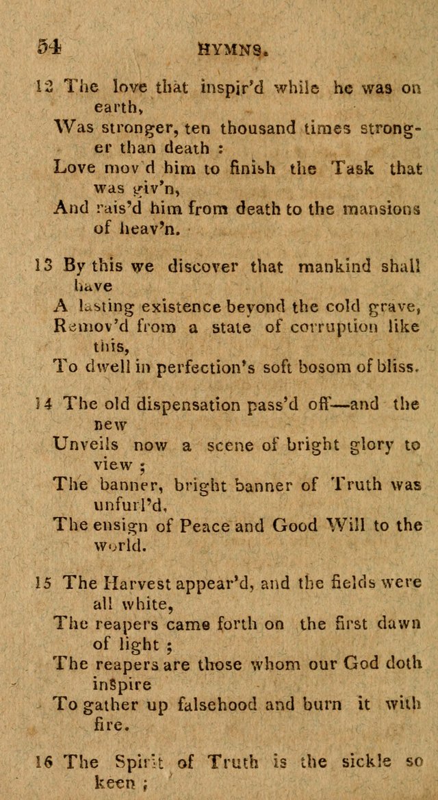 The Gospel Hymn Book: being a selection of hymns, composed by different authors designed for the use of the church universal and adapted to public and private devotion page 54