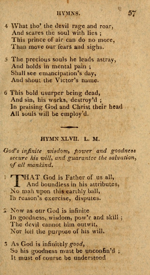 The Gospel Hymn Book: being a selection of hymns, composed by different authors designed for the use of the church universal and adapted to public and private devotion page 57