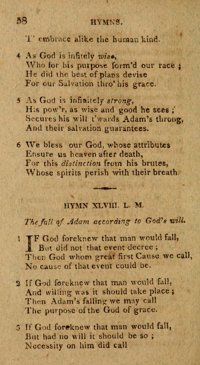 The Gospel Hymn Book: being a selection of hymns, composed by different authors designed for the use of the church universal and adapted to public and private devotion page 58