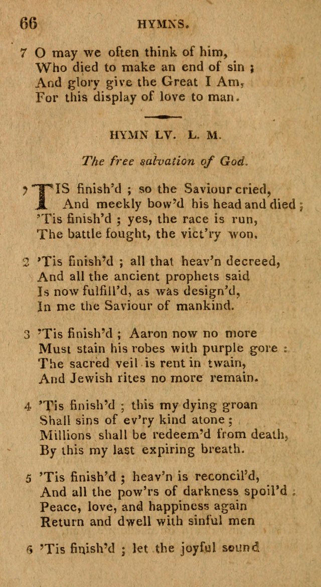 The Gospel Hymn Book: being a selection of hymns, composed by different authors designed for the use of the church universal and adapted to public and private devotion page 66