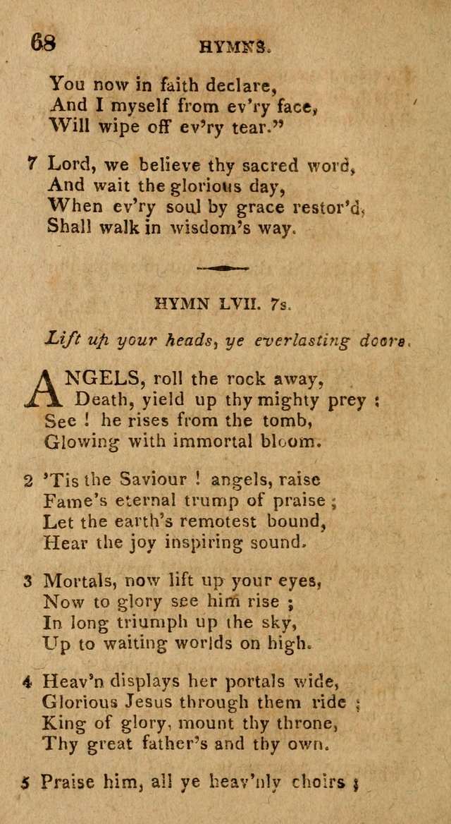 The Gospel Hymn Book: being a selection of hymns, composed by different authors designed for the use of the church universal and adapted to public and private devotion page 68