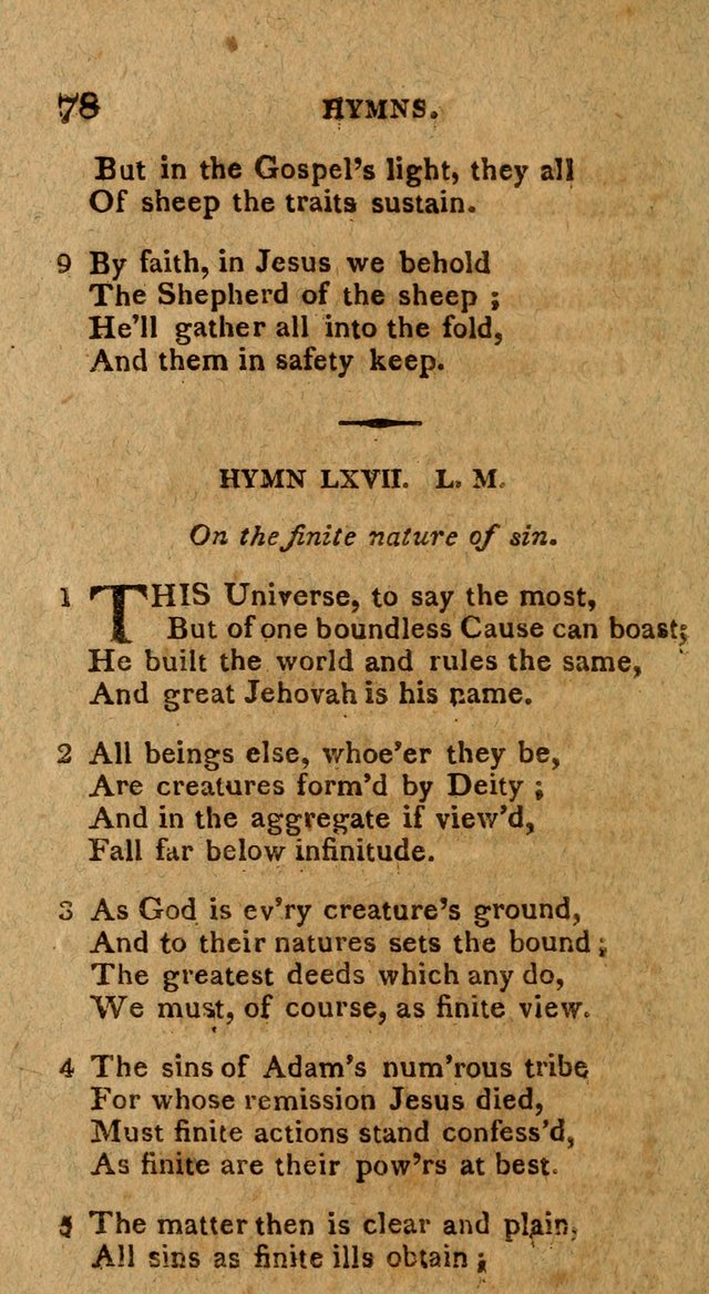 The Gospel Hymn Book: being a selection of hymns, composed by different authors designed for the use of the church universal and adapted to public and private devotion page 78