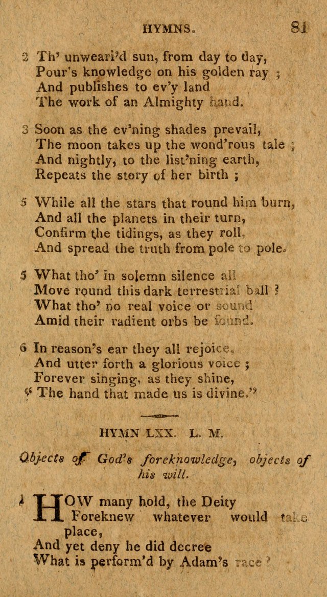 The Gospel Hymn Book: being a selection of hymns, composed by different authors designed for the use of the church universal and adapted to public and private devotion page 81