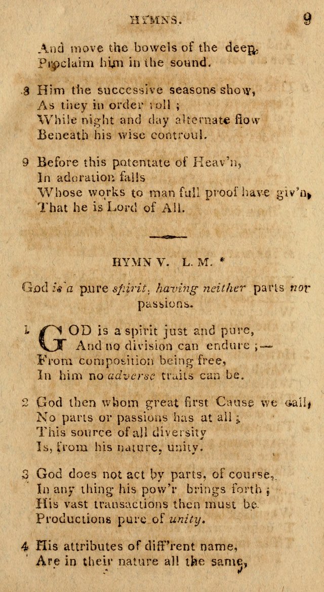 The Gospel Hymn Book: being a selection of hymns, composed by different authors designed for the use of the church universal and adapted to public and private devotion page 9