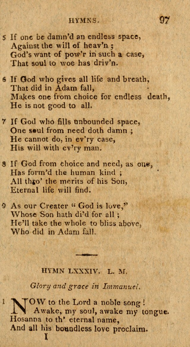 The Gospel Hymn Book: being a selection of hymns, composed by different authors designed for the use of the church universal and adapted to public and private devotion page 97