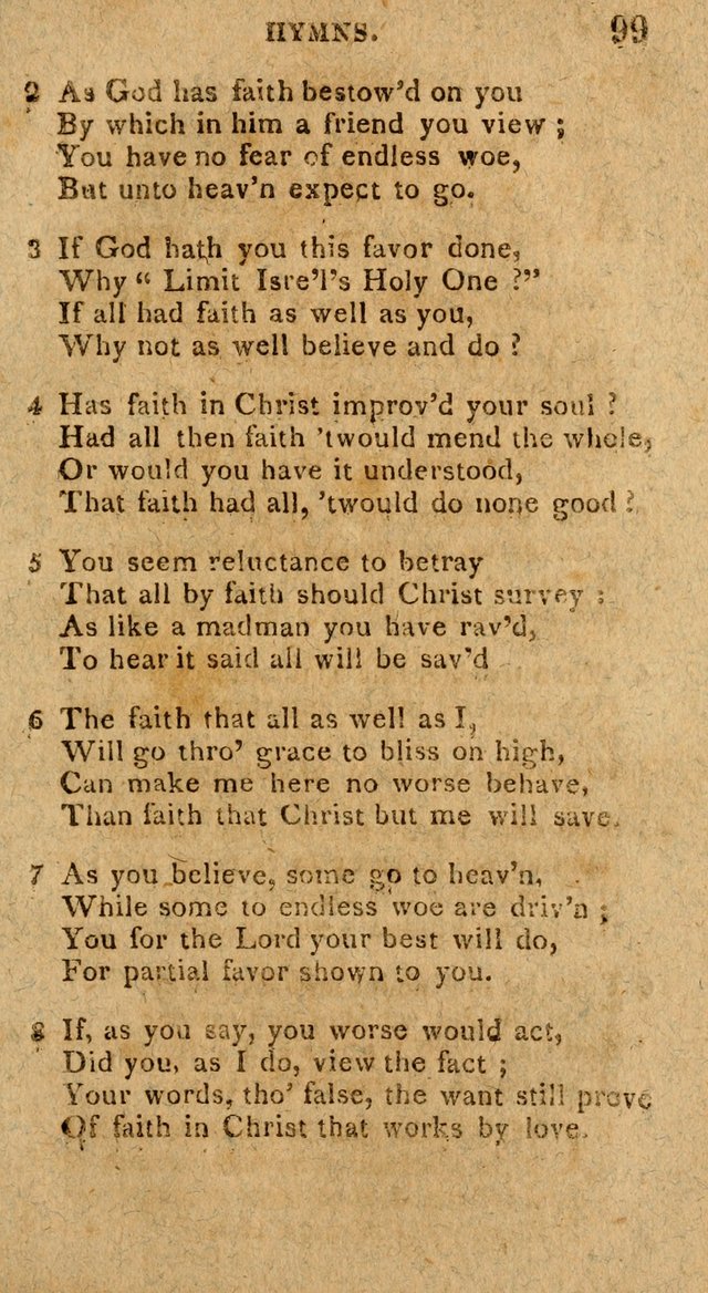 The Gospel Hymn Book: being a selection of hymns, composed by different authors designed for the use of the church universal and adapted to public and private devotion page 99