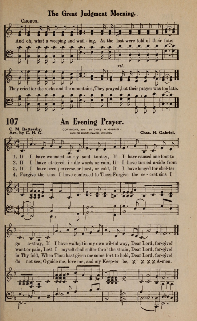 Gospel Hymns and Songs: for the Church, Sunday School and Evangelistic Services page 107