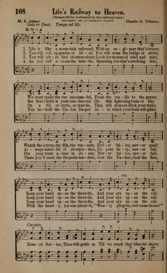 Gospel Hymns and Songs: for the Church, Sunday School and Evangelistic Services page 108