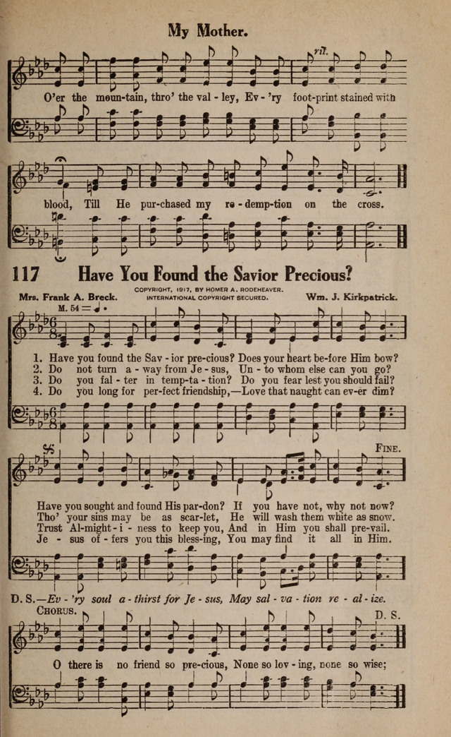 Gospel Hymns and Songs: for the Church, Sunday School and Evangelistic Services page 117