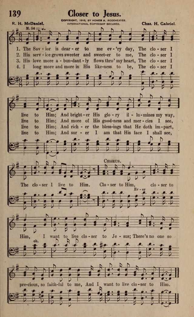 Gospel Hymns and Songs: for the Church, Sunday School and Evangelistic Services page 139