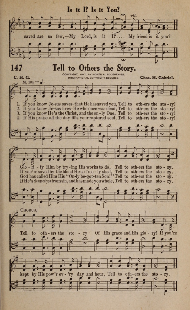 Gospel Hymns and Songs: for the Church, Sunday School and Evangelistic Services page 147