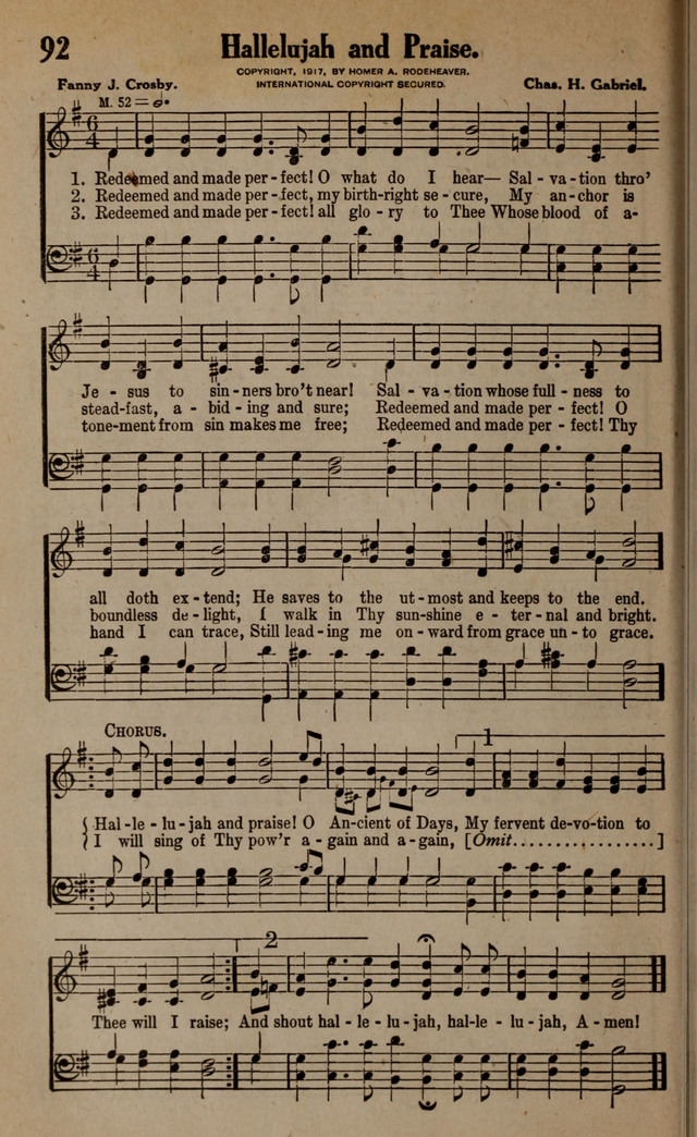 Gospel Hymns and Songs: for the Church, Sunday School and Evangelistic Services page 92