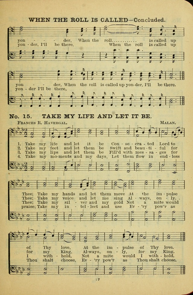 Gospel Hymn Selections for Male Voices: for use in colleges, Y.M.C.A.