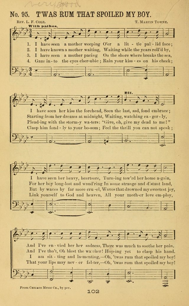 Great Joy!: a new and favorite collection of hymns and music, for gospel meetings, prayer, temperance, and camp meetings, and Sunday schools page 100