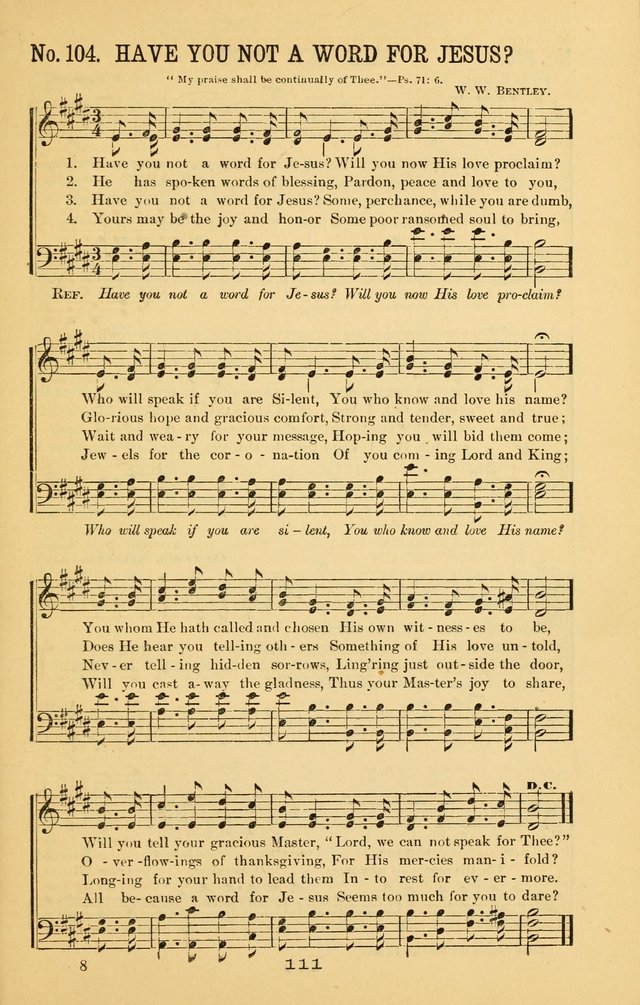 Great Joy!: a new and favorite collection of hymns and music, for gospel meetings, prayer, temperance, and camp meetings, and Sunday schools page 109