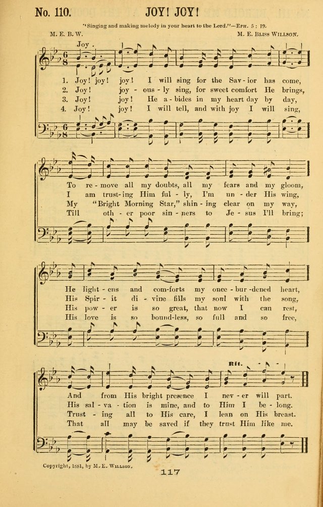 Great Joy!: a new and favorite collection of hymns and music, for gospel meetings, prayer, temperance, and camp meetings, and Sunday schools page 115