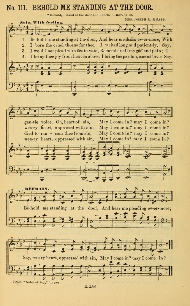 Great Joy!: a new and favorite collection of hymns and music, for gospel meetings, prayer, temperance, and camp meetings, and Sunday schools page 116