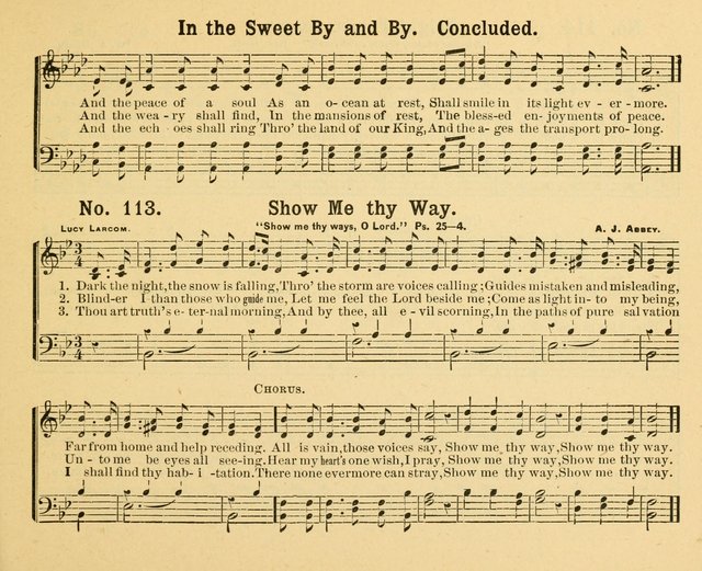 Gathered Jewels: a collection of Sunday School hymns and tunes by a selected corps of authors of great prominence; this book contains a department of christian heart songs especially prepared for youn page 113