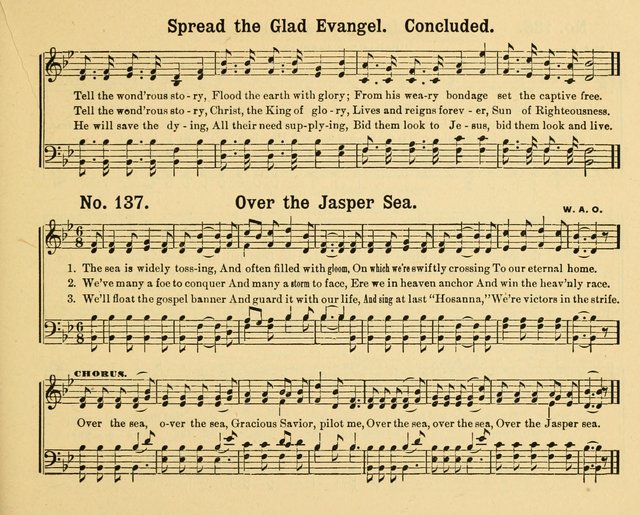 Gathered Jewels: a collection of Sunday School hymns and tunes by a selected corps of authors of great prominence; this book contains a department of christian heart songs especially prepared for youn page 137