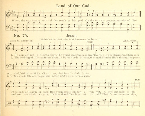 Gathered Jewels No. 2: a collection of Sunday school hymns and tunes by our best composers especially adapted to the international sunday school lessons page 77