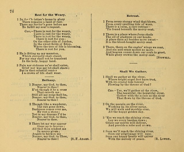 Golden Leaves: a collection of choice hymns and tunes adapted to Sabbath-schools, social meetings, Bible classes, &c. page 76