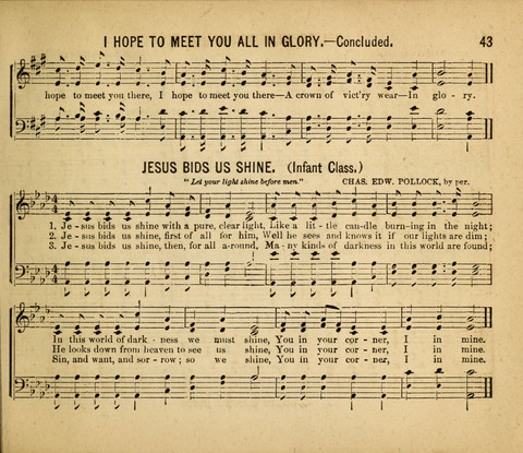 Gospel Light: for the Sunday school, a new collection of songs and services page 43