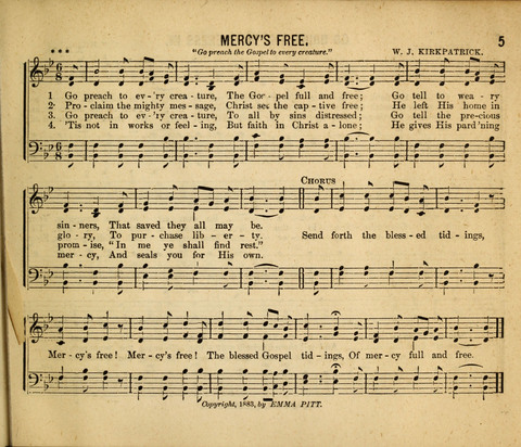 Gospel Light: for the Sunday school, a new collection of songs and services page 5