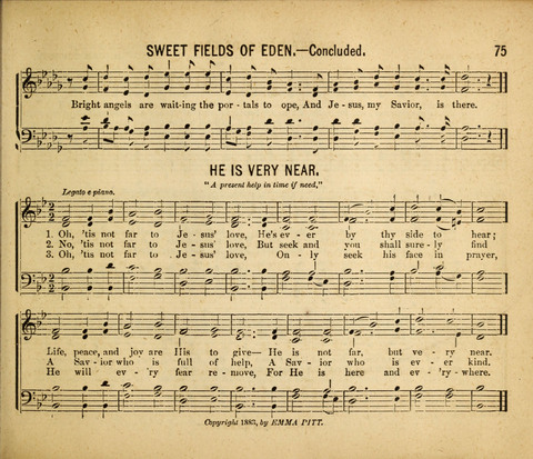 Gospel Light: for the Sunday school, a new collection of songs and services page 75