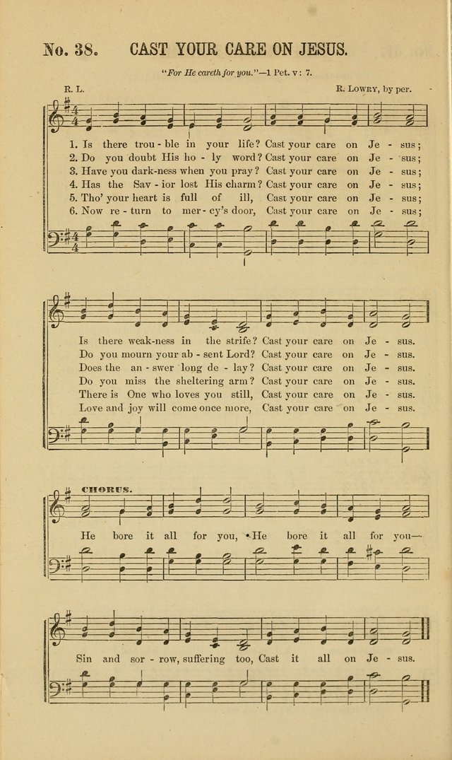 Gospel Music : A Choice Collection of Hymns and Melodies New and Old for Gospel, Revival, Prayer and Social Meetings, Family Worship, etc.  page 38