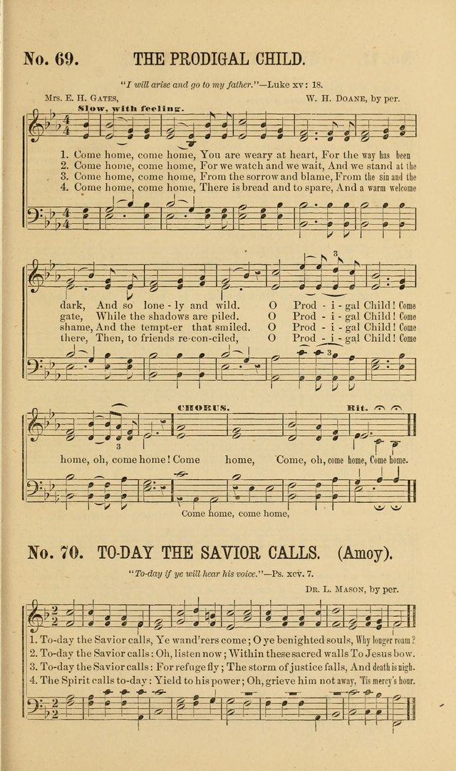 Gospel Music : A Choice Collection of Hymns and Melodies New and Old for Gospel, Revival, Prayer and Social Meetings, Family Worship, etc.  page 67