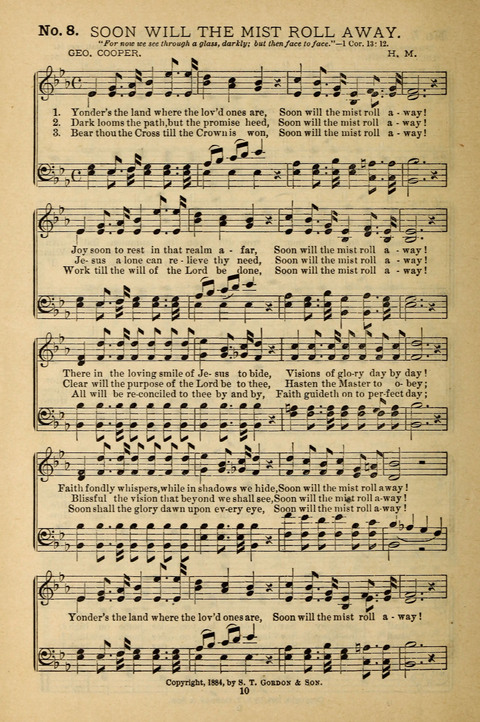 Gospel Melodies: a collection of sacred songs for use in Gospel Meetings, Social Gatheriing, &c., &c. page 10