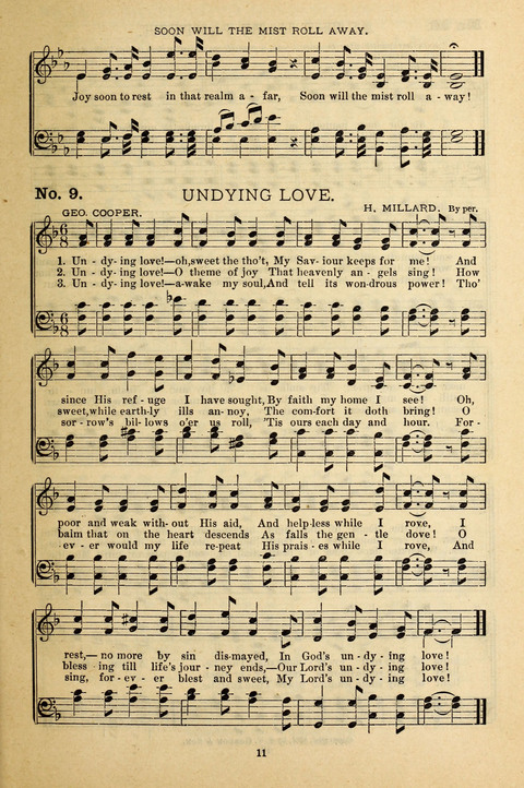 Gospel Melodies: a collection of sacred songs for use in Gospel Meetings, Social Gatheriing, &c., &c. page 11